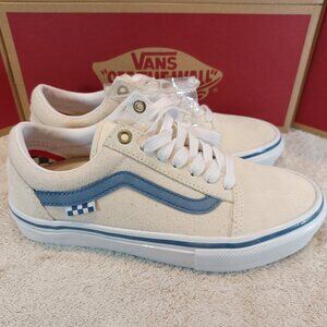 Vans Men's 4/Women's 5.5 Old Skool "Raw Canvas" Blue/White VN0A5FCBACV